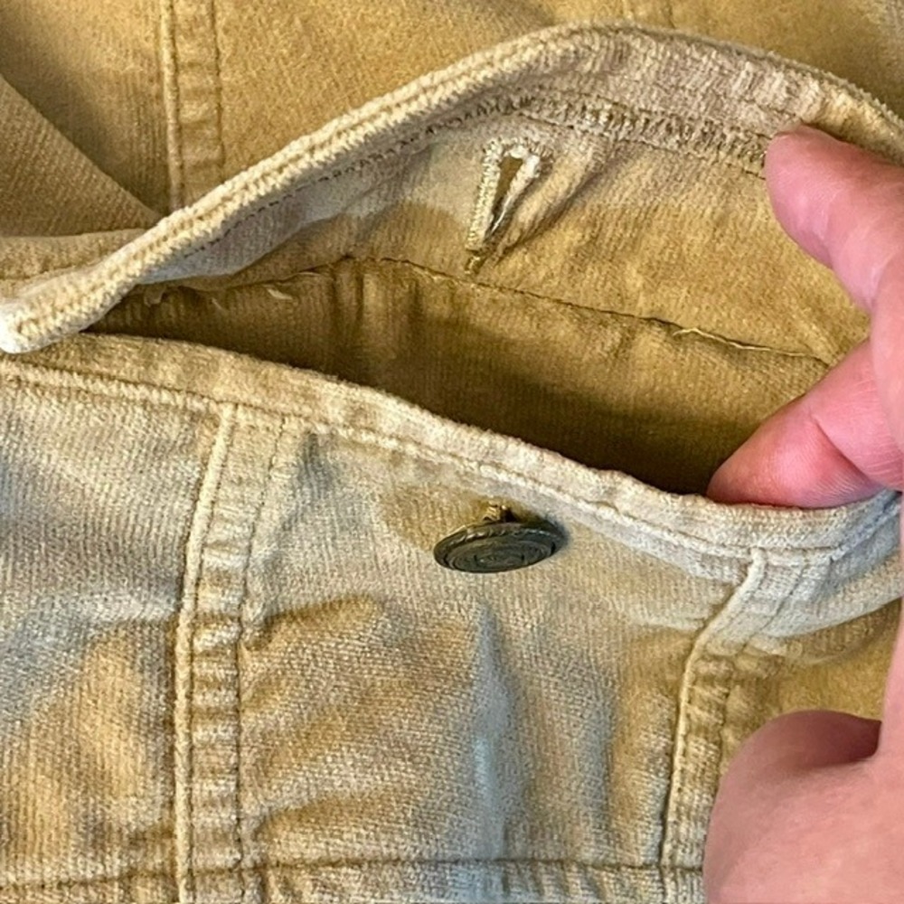 Venezia Supreme Vintage Y2K Tan Corduroy Distressed Boho Blazer Jacket 14/16 - Picture 5 of 10
